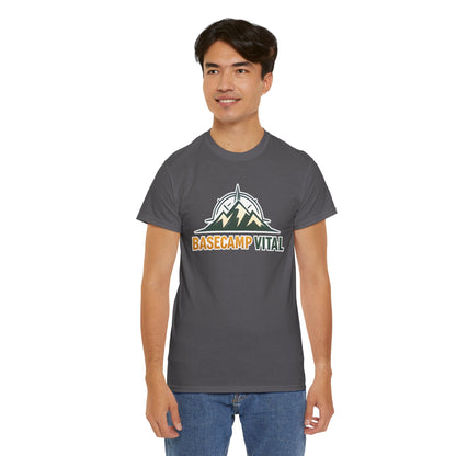Base Camp Vital Mountain Compass Crewneck T-Shirt | Outdoor Hiking Graphic Tee | Midweight Cotton Trail Shirt (free shipping)