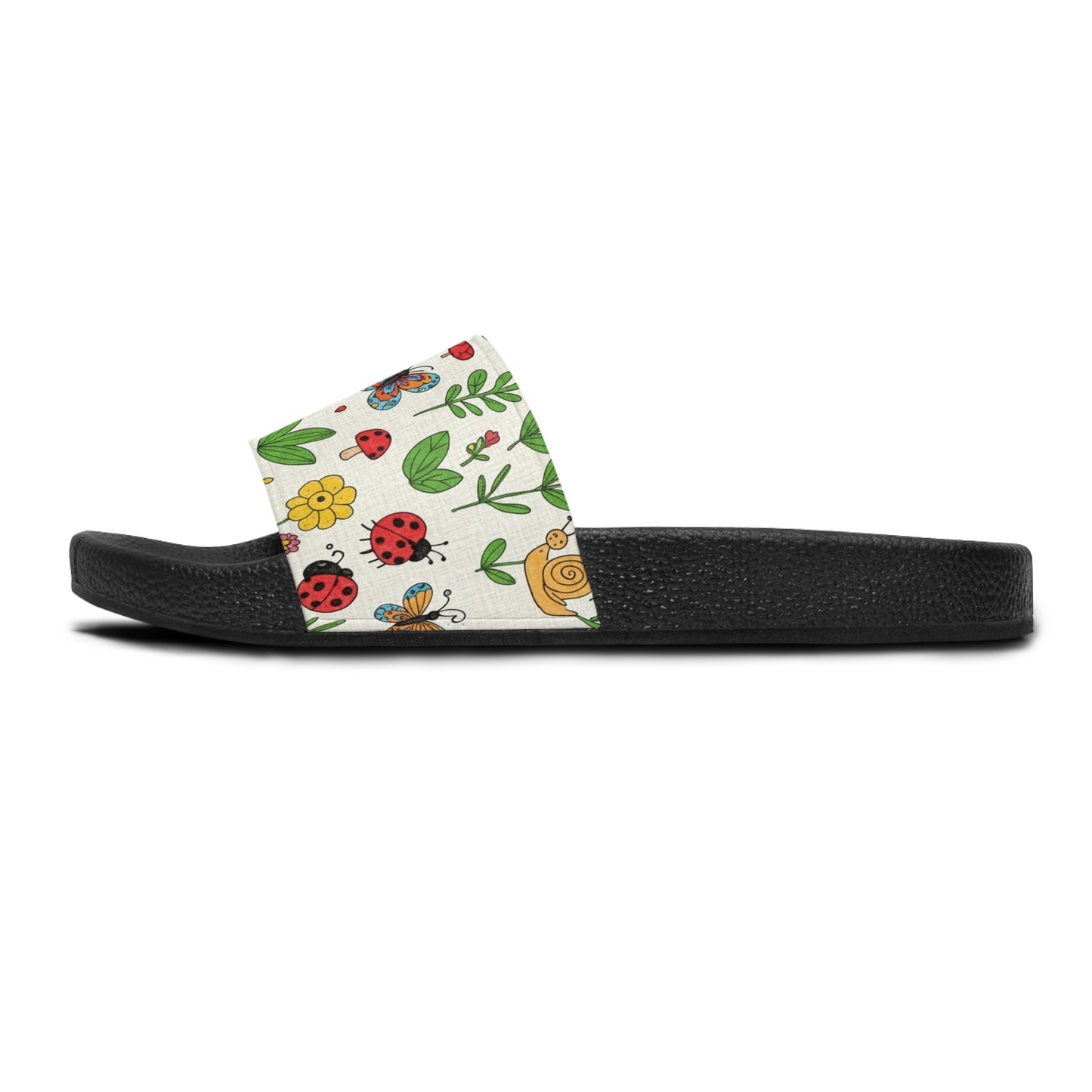Women's Slide Sandals Garden Critter Doodles / Bugs & Blooms