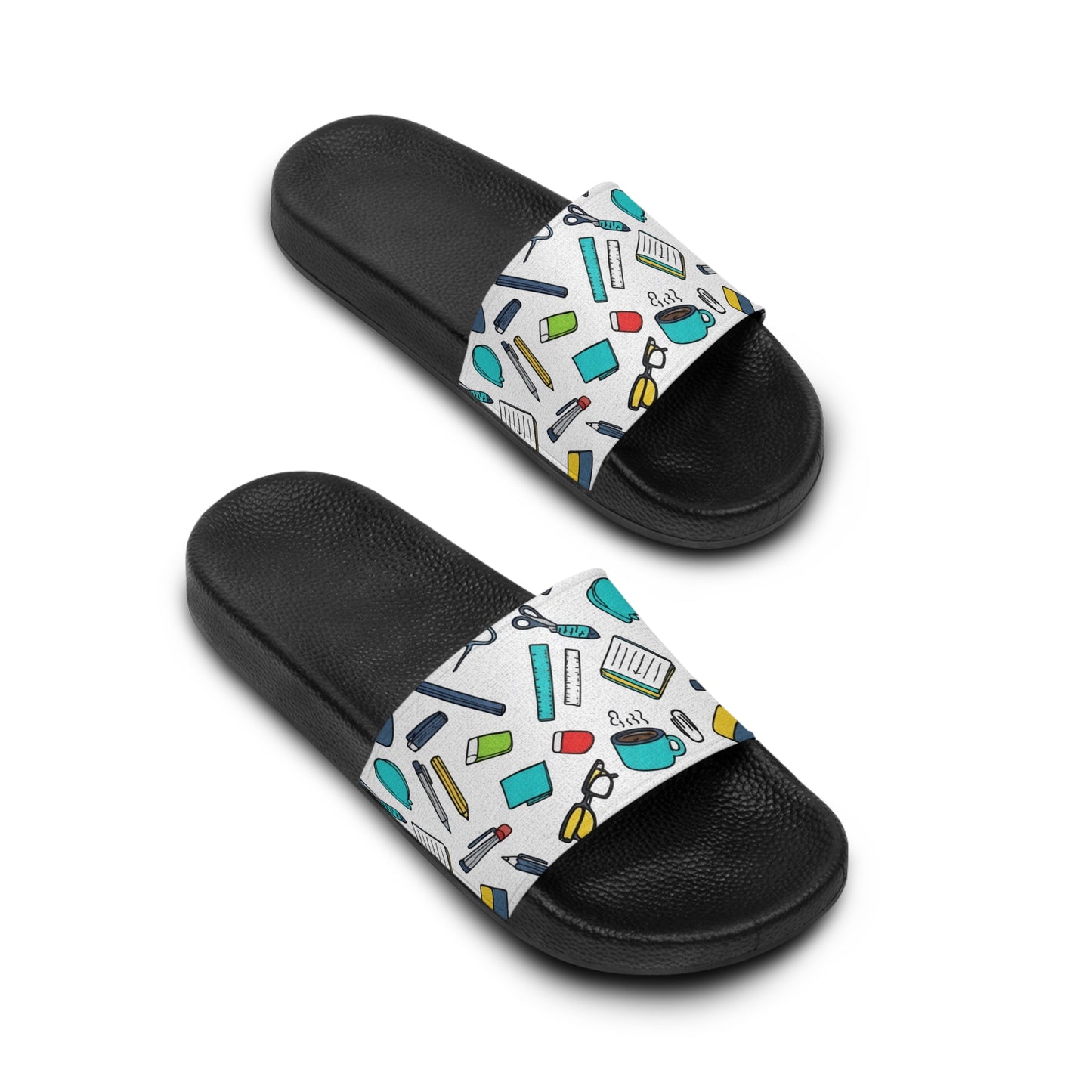 Office & Women's Slide Sandals School Supplies Doodles / Creative Chaos