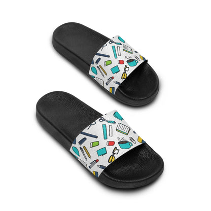 Office & Women's Slide Sandals School Supplies Doodles / Creative Chaos
