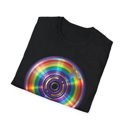 Retro Rainbow CD- Vinyl Record T-Shirt