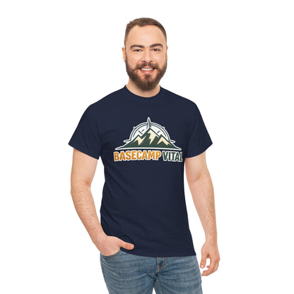 Base Camp Vital Mountain Compass Crewneck T-Shirt | Outdoor Hiking Graphic Tee | Midweight Cotton Trail Shirt (free shipping)