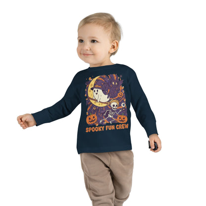 Toddler Halloween Long Sleeve Tee, Spooky Fun Crew Shirt, Kids Halloween Apparel, Fall Outfit for Toddlers, Halloween Party Wear