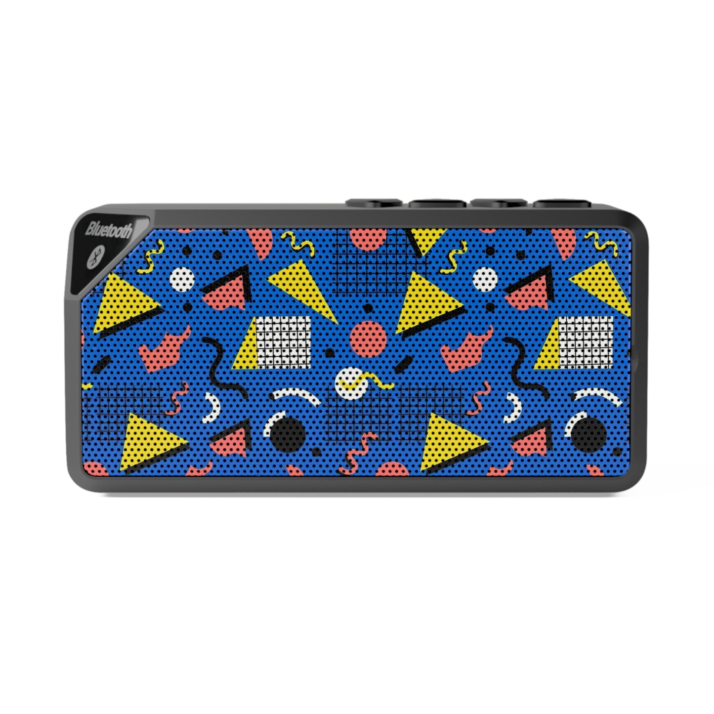 80’s Memphis Retro Geometric Bluetooth Speaker — Colorful 80s-Inspired Portable Audio