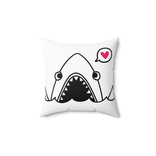 Shark with Heart Throw Pillow — Cute Kawaii Shark Decorative Pillow (free shipping)