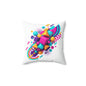 Abstract Geometric Throw Pillow — Colorful 3D Shapes Decorative Accent (free shipping)