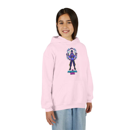 Youth Hoodie — Neon k-Pops Gamer Girl Graphic “Pixel Pal” Streetwear