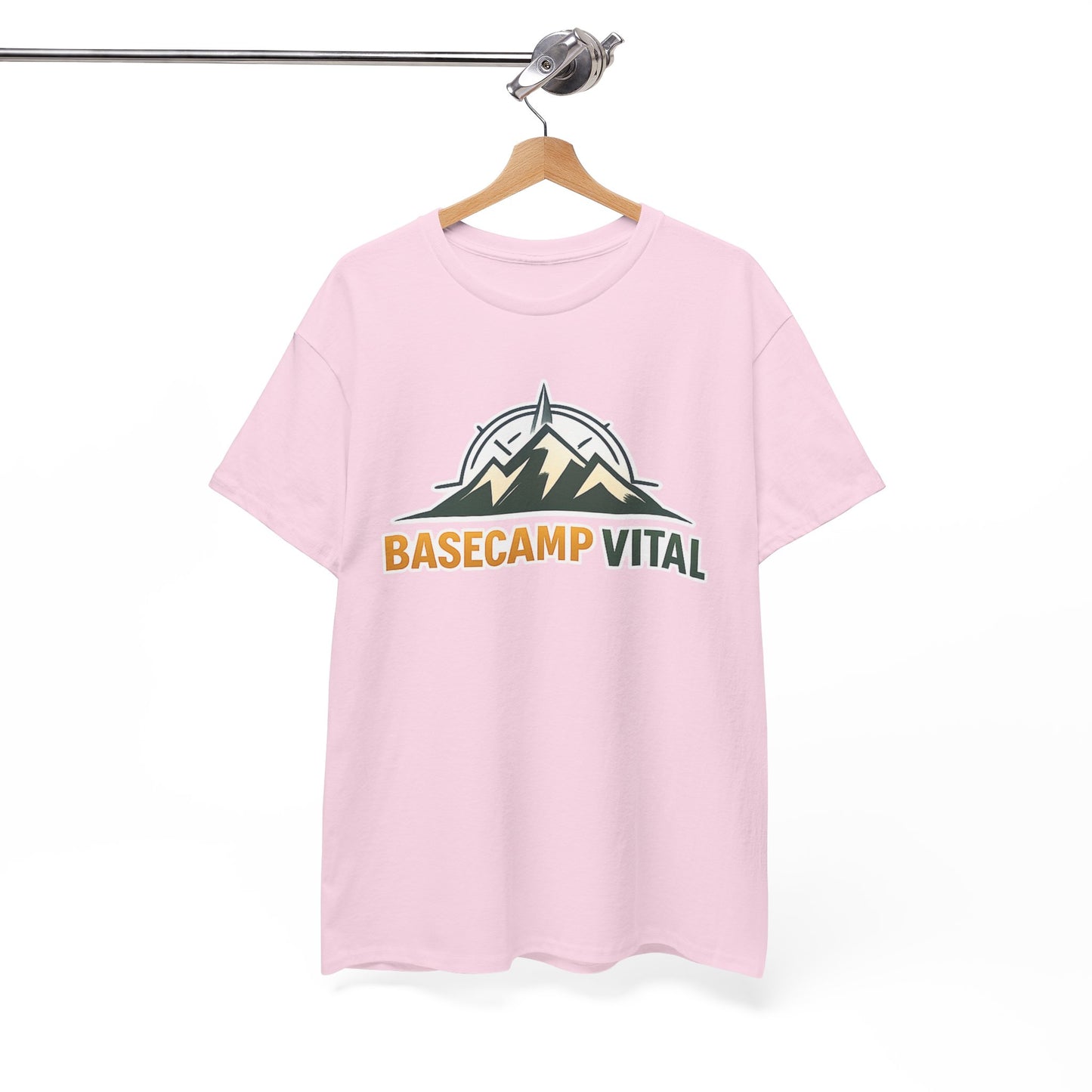 Base Camp Vital Mountain Compass Crewneck T-Shirt | Outdoor Hiking Graphic Tee | Midweight Cotton Trail Shirt (free shipping)