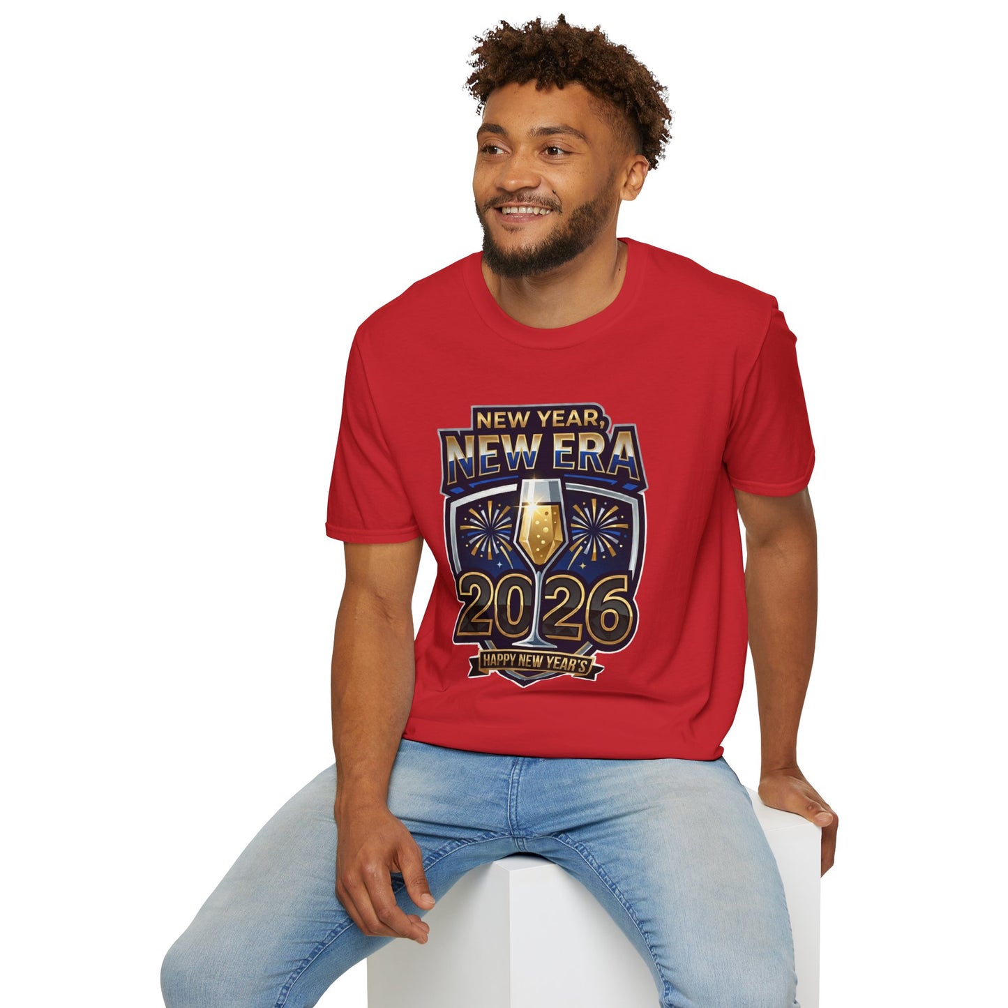 New Year 2026 T-Shirt – "New Year, New Era" Champagne & Fireworks Celebration Tee