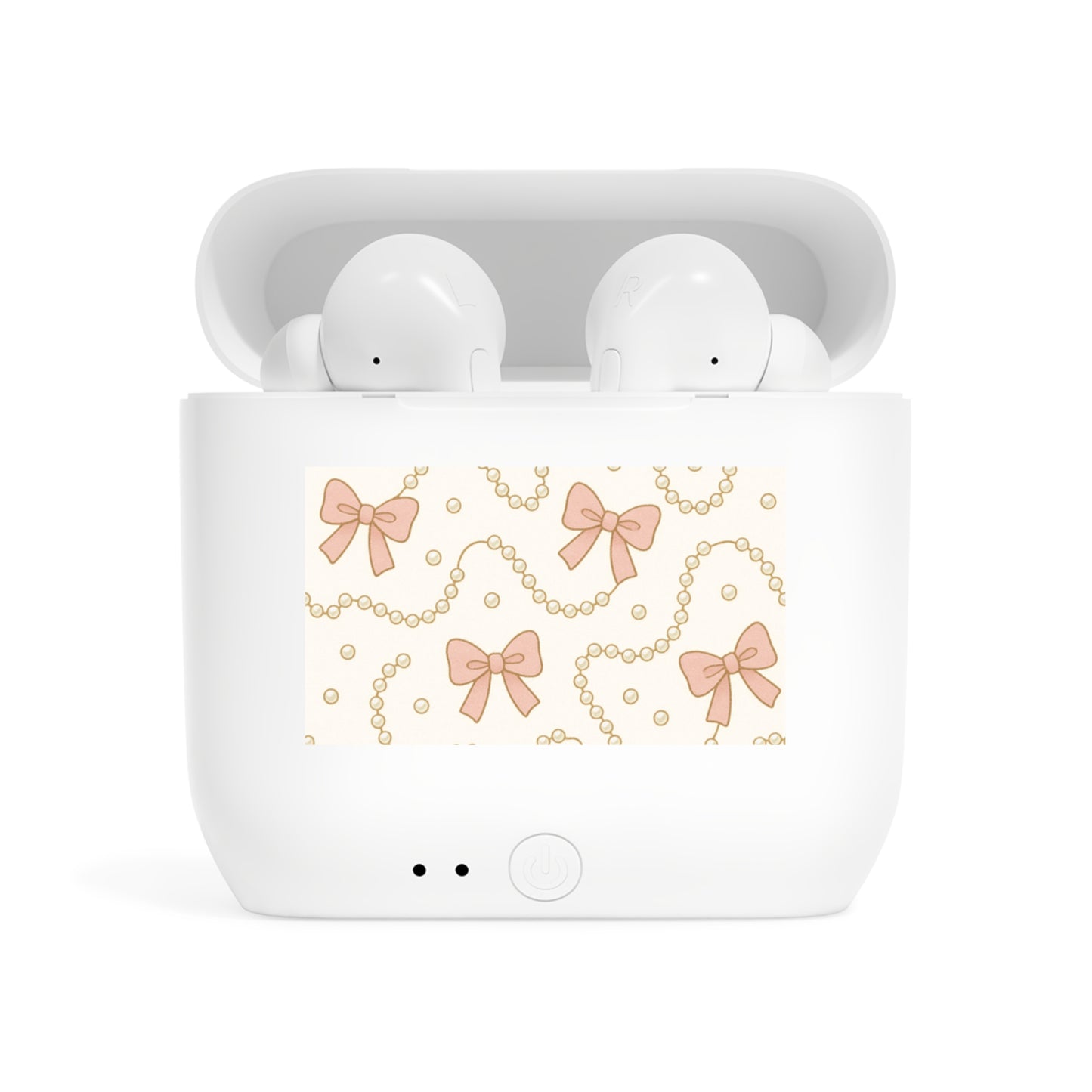 Earbuds Case — Pink Bows & Pearls Decorative Charging Case