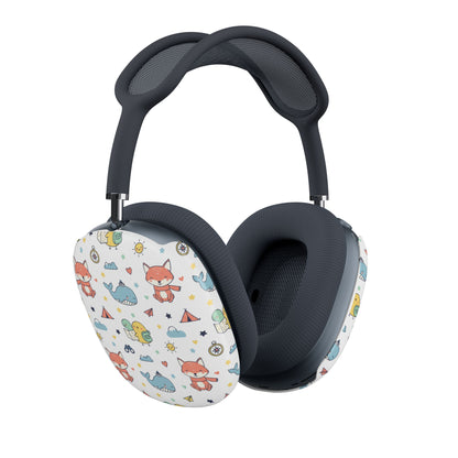 Animal themed kids Headphones — Cute Woodland Animals Pattern (Fox, Whale, Turtle) (free shipping)