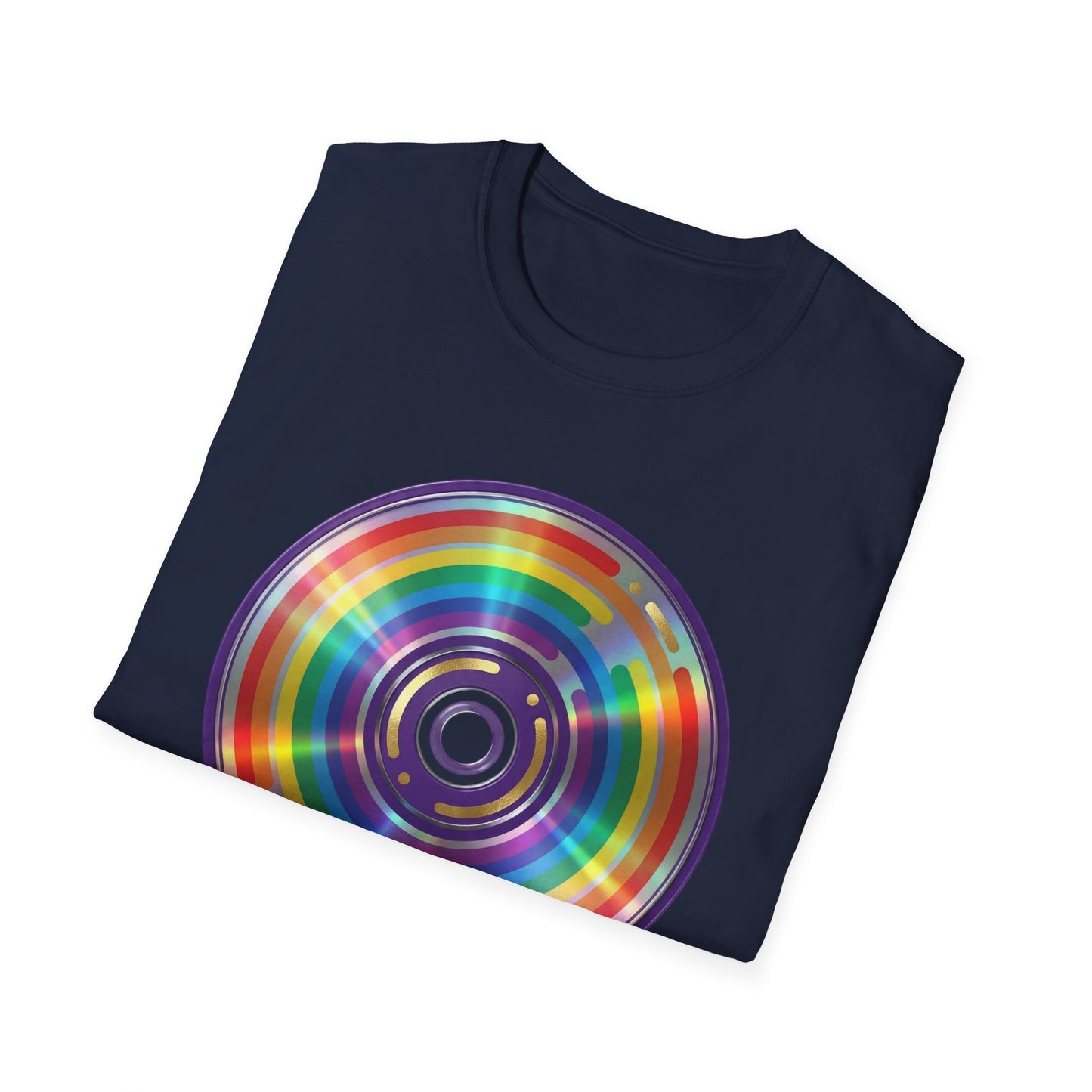 Retro Rainbow CD- Vinyl Record T-Shirt