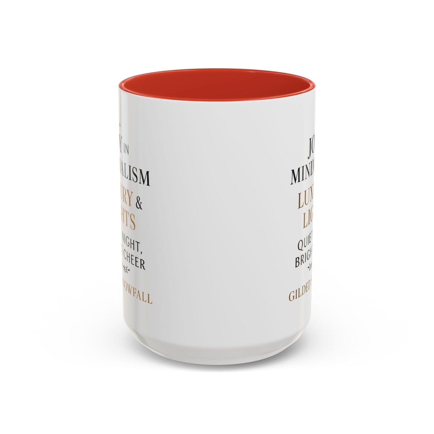 Joy in Minimalism Luxury & Lights Coffee Mug — Holiday Gilded Snowfall Design (11/15oz)