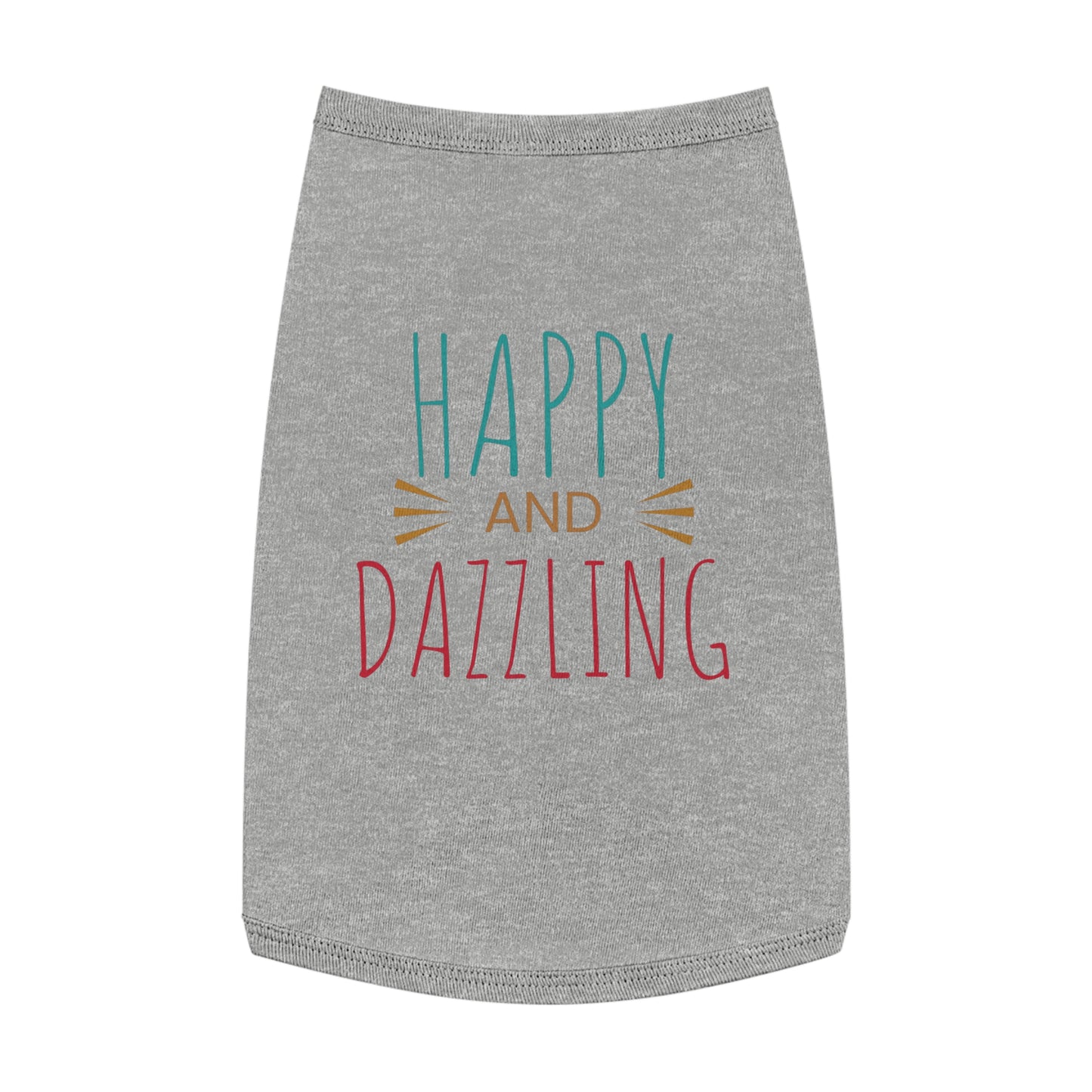 Happy and Dazzling Pet Tank Top — Colorful Graphic Dog Shirt for Everyday Wear