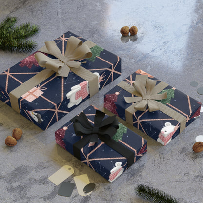 Festive Gift Wrapping Paper Roll - Holiday Cheer with Animals and Trees