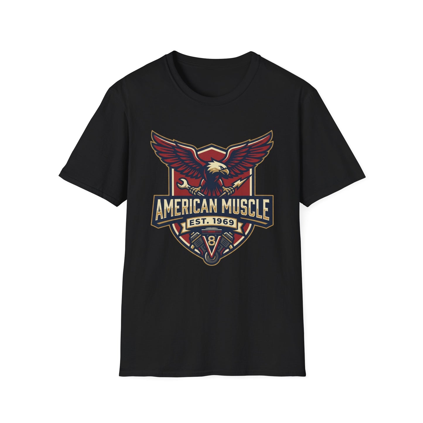 American Muscle Eagle T-Shirt — Vintage V8 Car Lover Tee