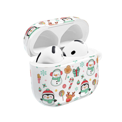 Christmas Penguins AirPod Case — Cute Holiday Snowman, Reindeer & Candy Pattern (free shipping)