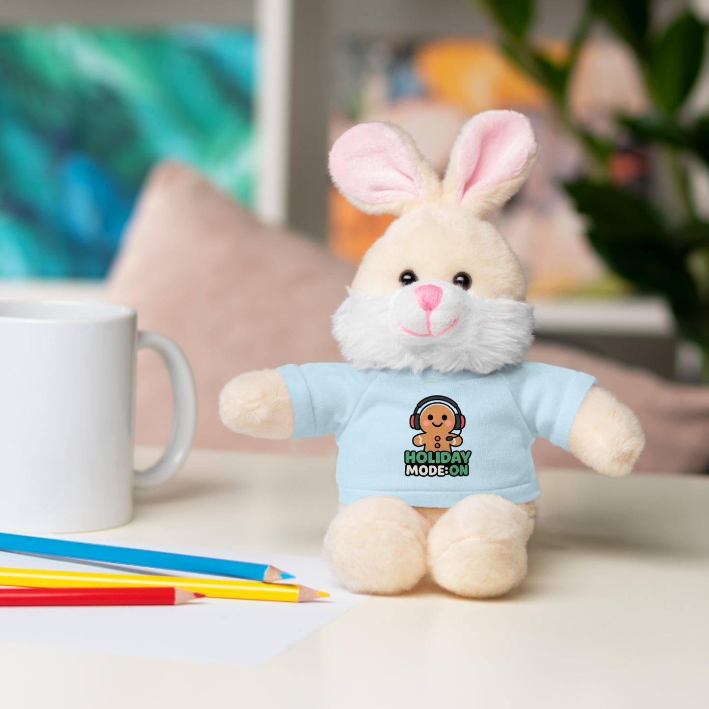 Holiday Mode On Gingerbread Bear Plush with Tee