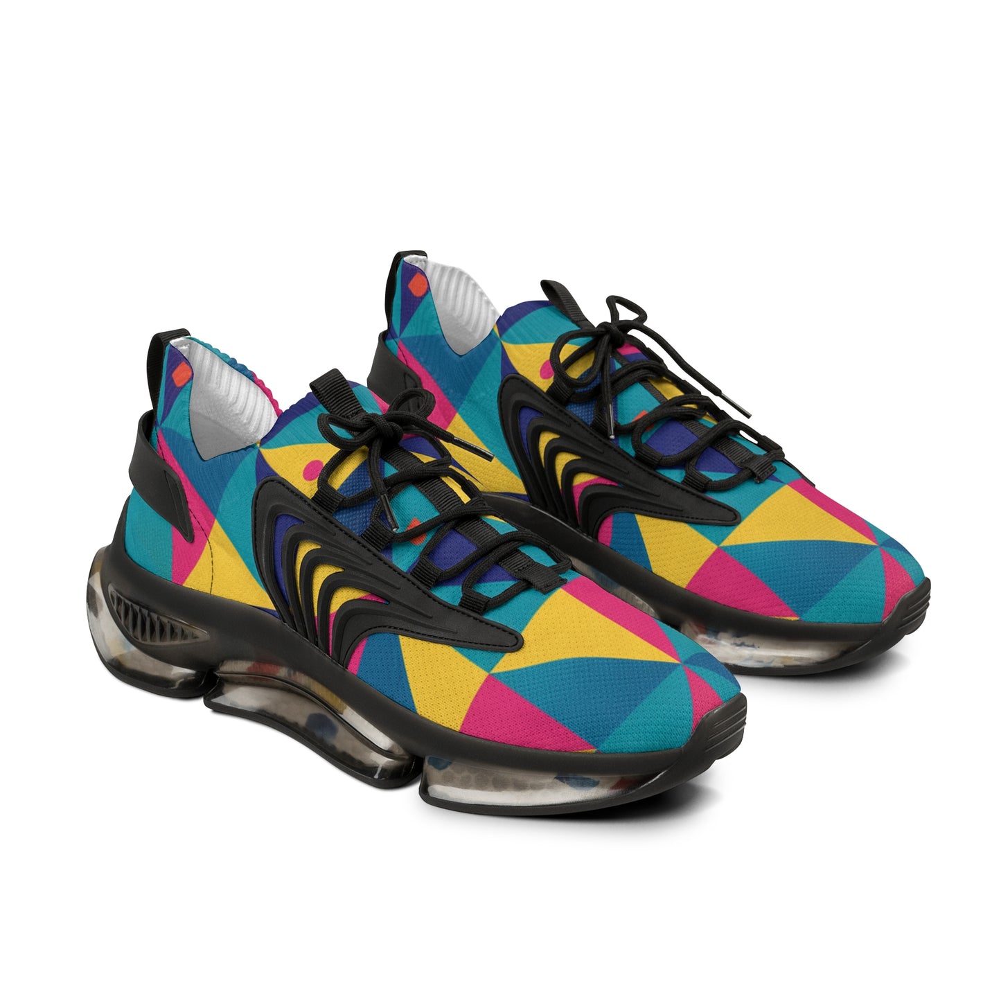 men's Colorful Geometric Mesh Sneakers — Men's Athletic Casual Shoes (free shipping)