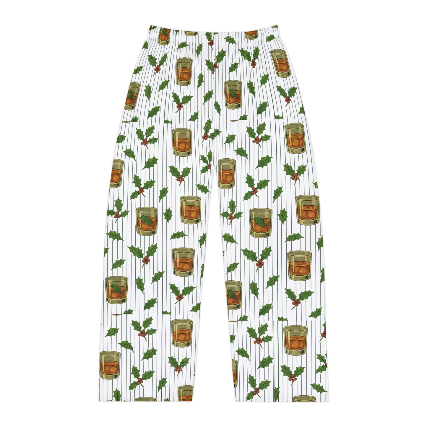 Whiskey Christmas collection- Pajama Pants — Mint Julep & Herbs All-Over Print Lounge Pajamas