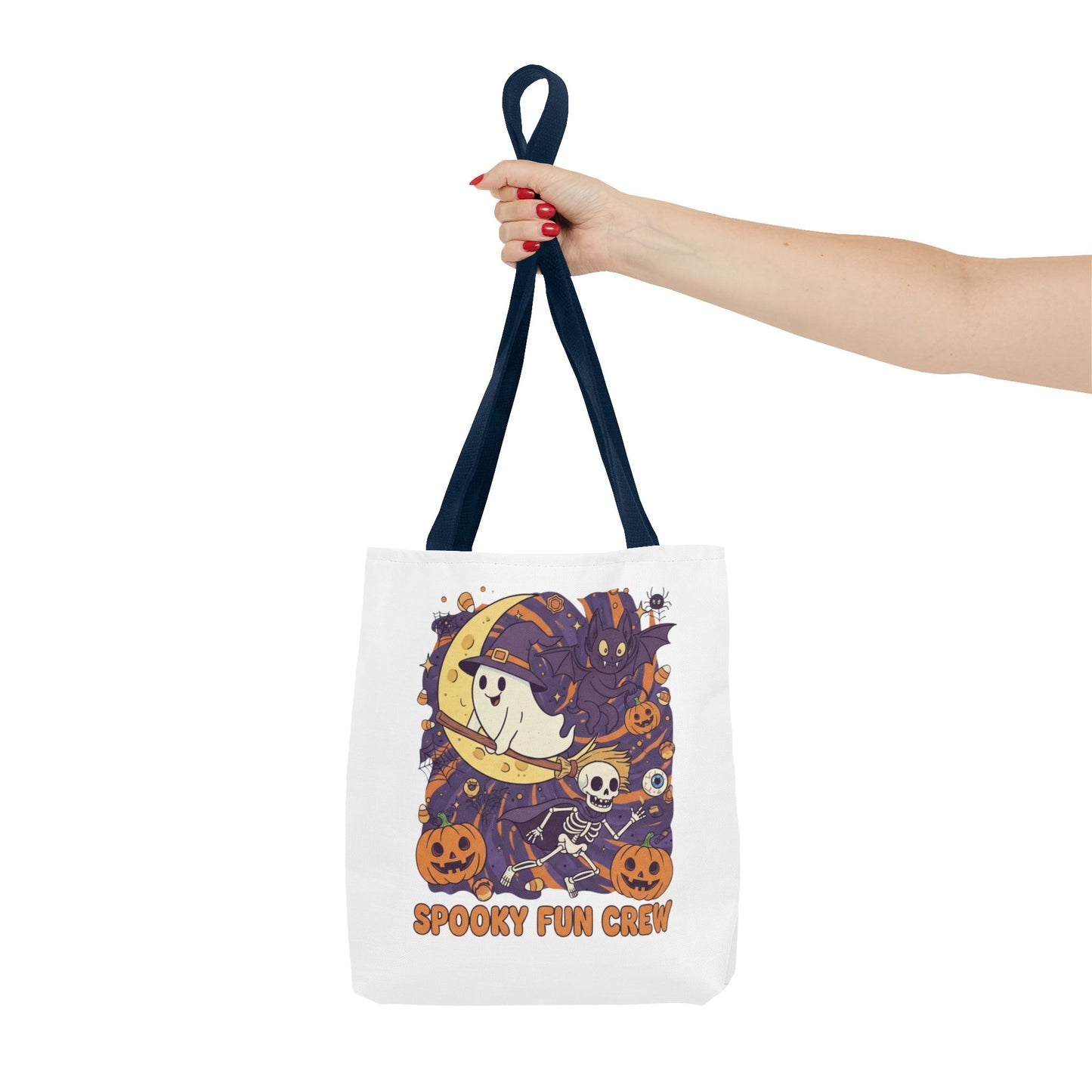 Spooky Fun Crew Halloween Tote Bag, Trick or Treat Bag, Haunted House Accessory, Fall Gift, Party Favor
