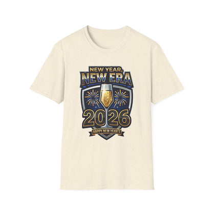 New Year 2026 T-Shirt – "New Year, New Era" Champagne & Fireworks Celebration Tee