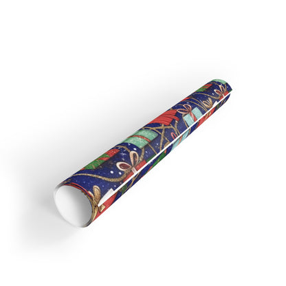 Festive Christmas Gift Wrapping Paper Roll