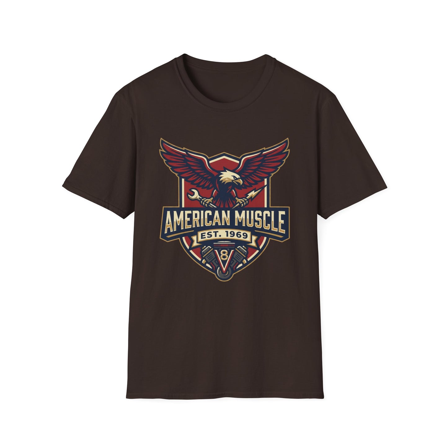 American Muscle Eagle T-Shirt — Vintage V8 Car Lover Tee