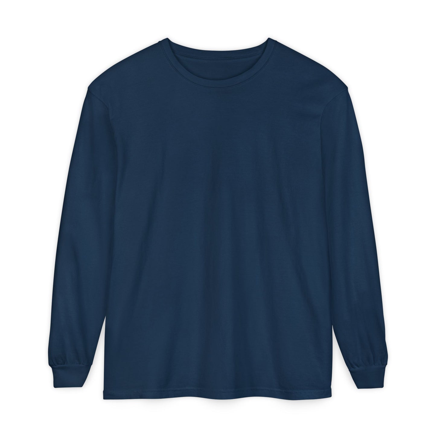 Women’s navy blue Garment-Dyed Long Sleeve T-Shirt for All Seasons