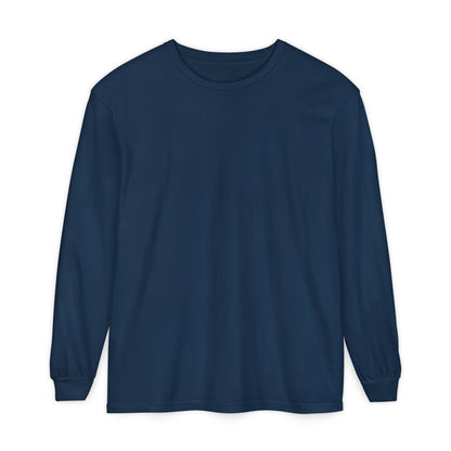 Women’s navy blue Garment-Dyed Long Sleeve T-Shirt for All Seasons