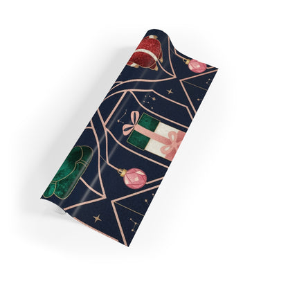 Elegant Santa and friends Gift Wrapping Paper Rolls, 1pc