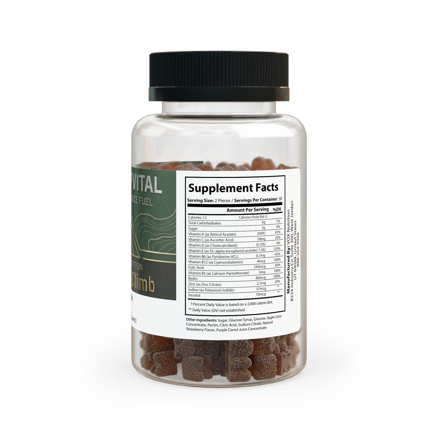 Base Camp Vital 60 Multivitamin Gummies – Energy, Exercise & Hair Support | Supports the USO (60 Gummies) (Free shipping)