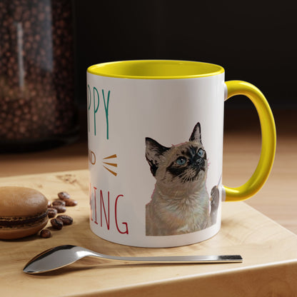 Happy and Dazzling Smoking Cat Accent Coffee Mug — 11/15oz (free shipping)