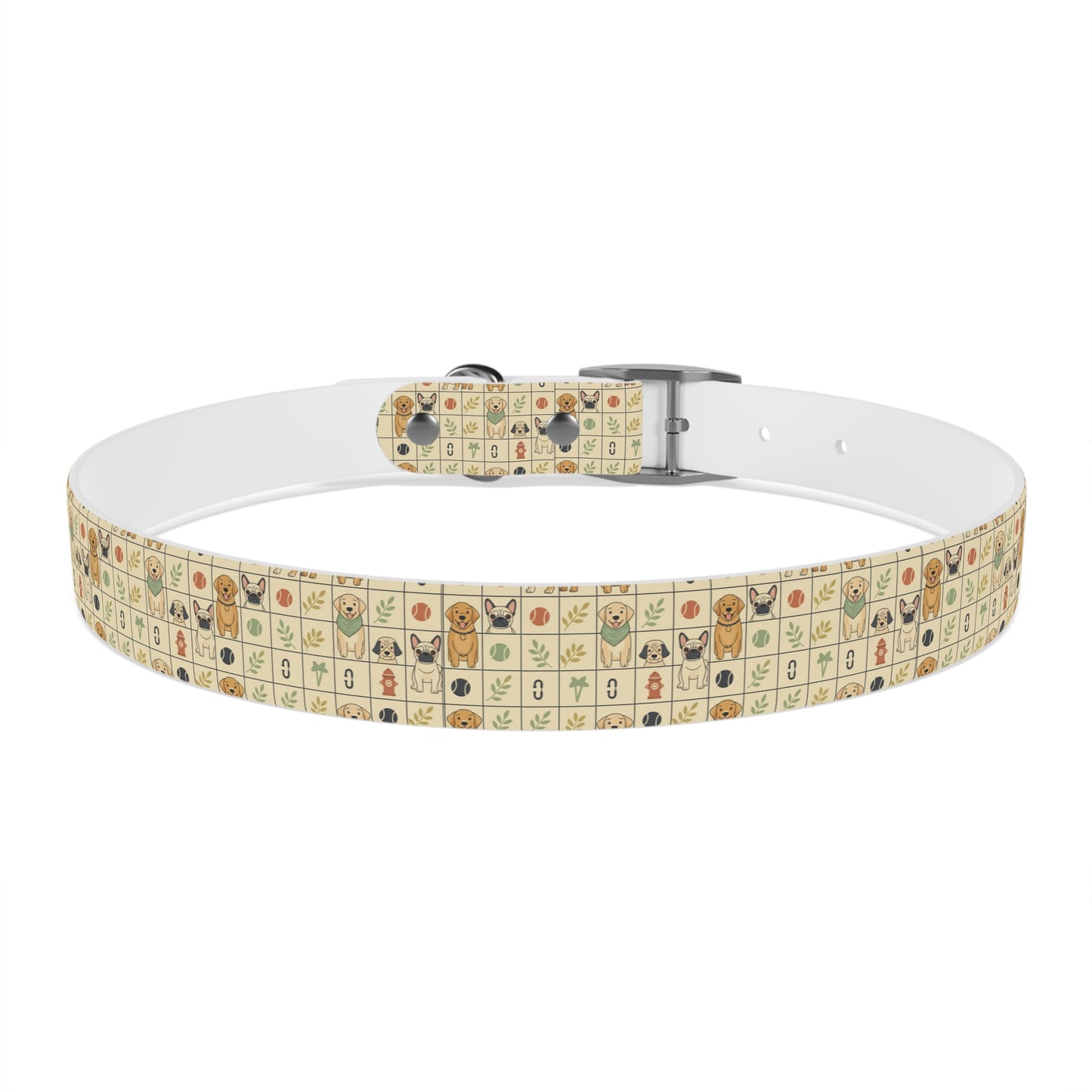 Vintage Puppy Pattern Dog Collar – Cute Retro Dogs & Bones Design