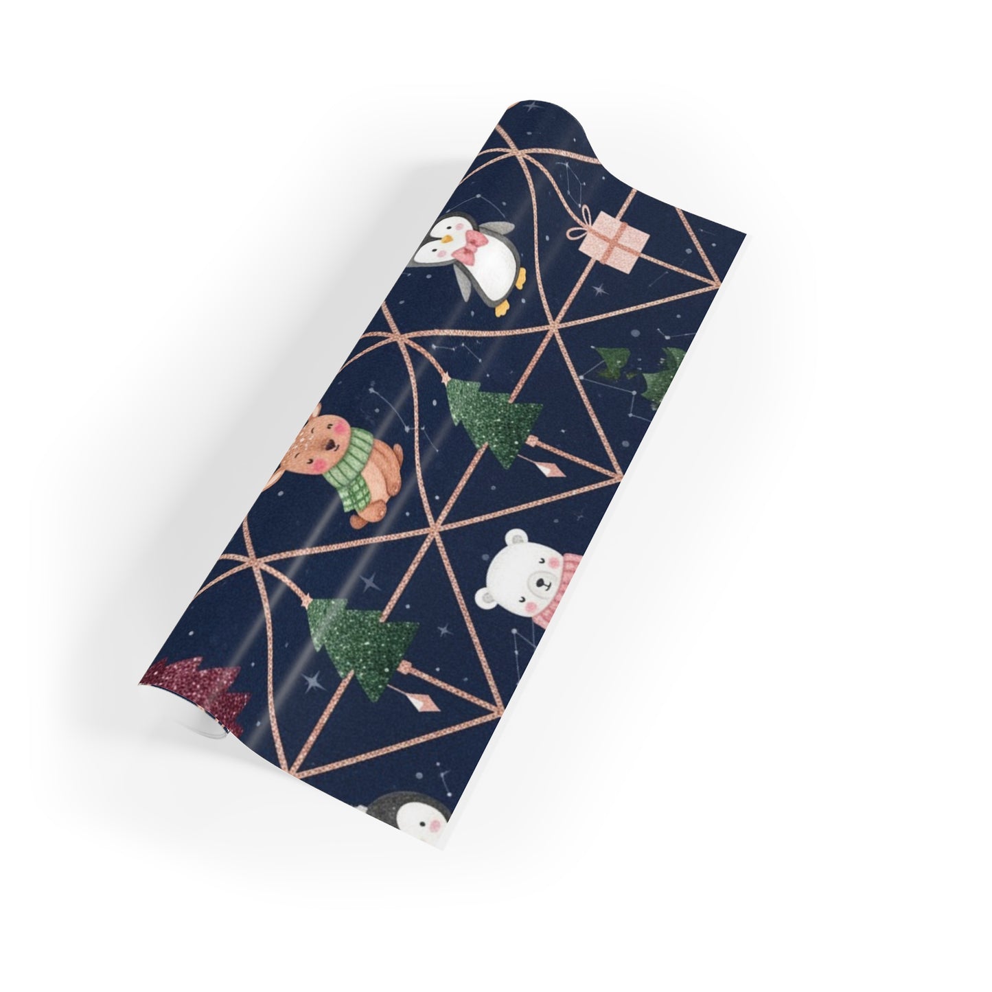 Festive Gift Wrapping Paper Roll - Holiday Cheer with Animals and Trees