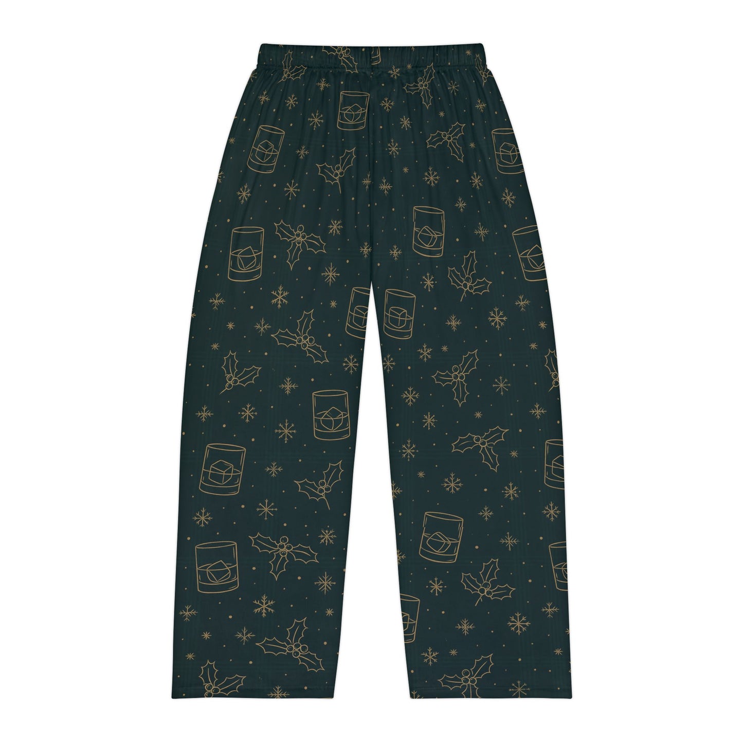 Men's whiskey Christmas Pajama Pants — Dark Green Whiskey & Botanicals Lounge Pants (All-Over Print)