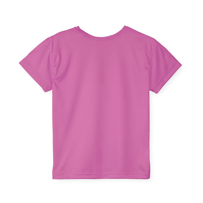 Kids Holiday Vibes Jersey — Cute Pink Christmas Tree Sports Tee