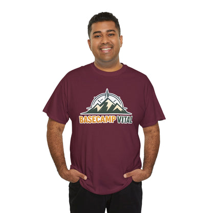 Base Camp Vital Mountain Compass Crewneck T-Shirt | Outdoor Hiking Graphic Tee | Midweight Cotton Trail Shirt (free shipping)