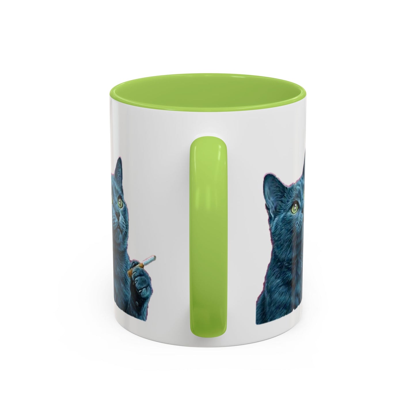 Happy and dazzling smoking cat Coffee Mug — "Happy and Dazzling" Cat Accent Mug (11/15oz) (free shipping)