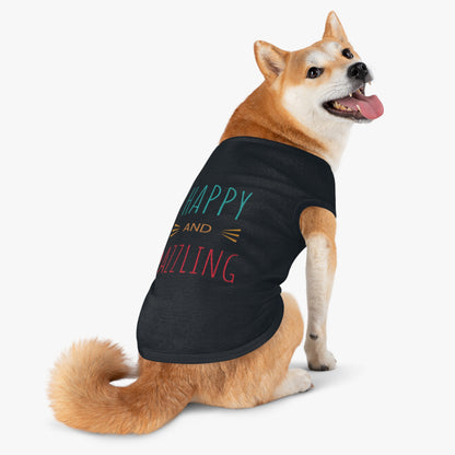 Happy and Dazzling Pet Tank Top — Colorful Graphic Dog Shirt for Everyday Wear