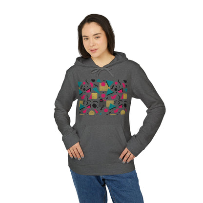 Adidas Retro 80’s Memphis Graphic Hoodie — Colorful 80s-Inspired Geometric Design