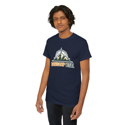 Base Camp Vital Mountain Compass Crewneck T-Shirt | Outdoor Hiking Graphic Tee | Midweight Cotton Trail Shirt (free shipping)
