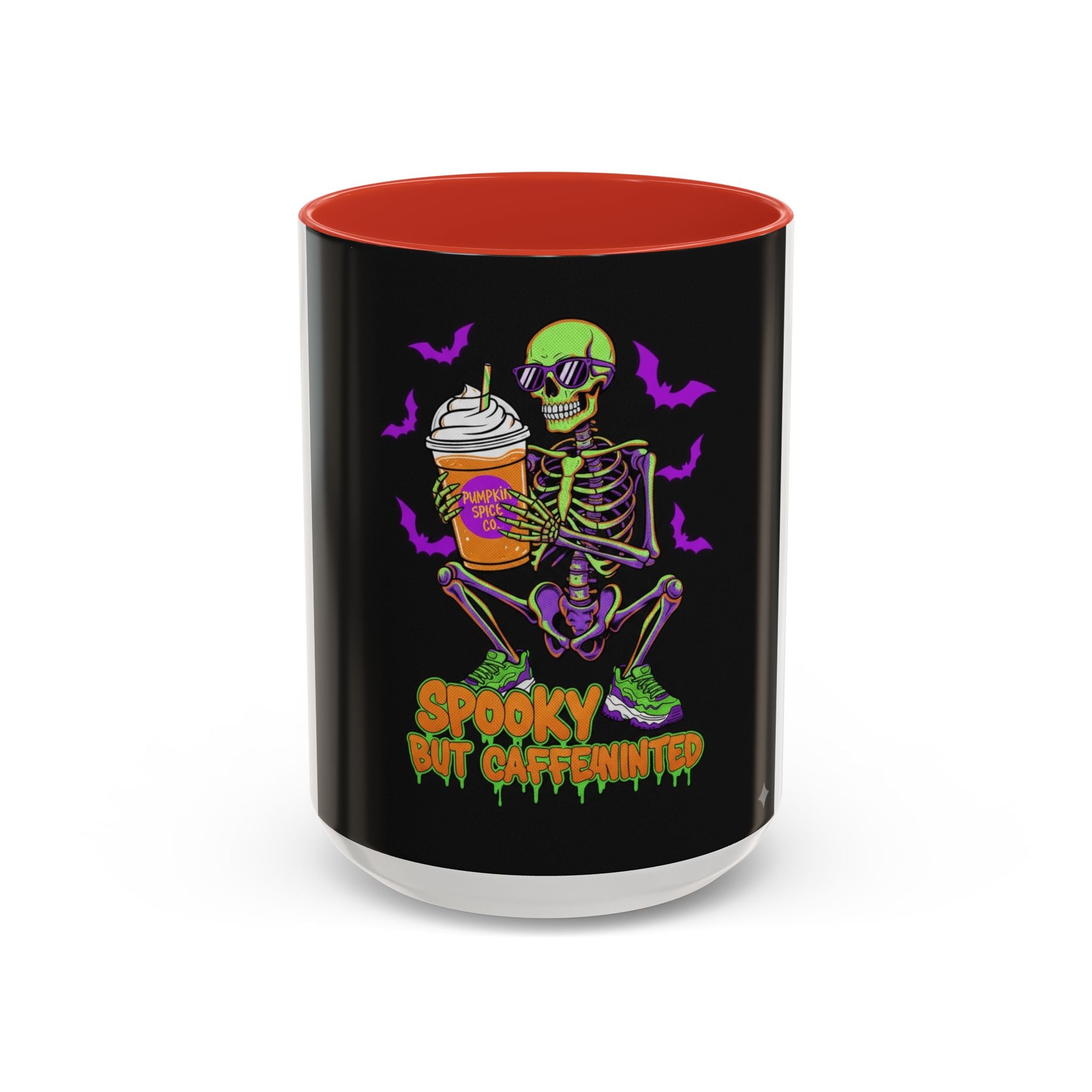 Spooky Skeleton Coffee Mug, Halloween Gift, Caffeinated Mug, Gothic Cup, Unique Drinkware, Perfect for Fall Celebrations