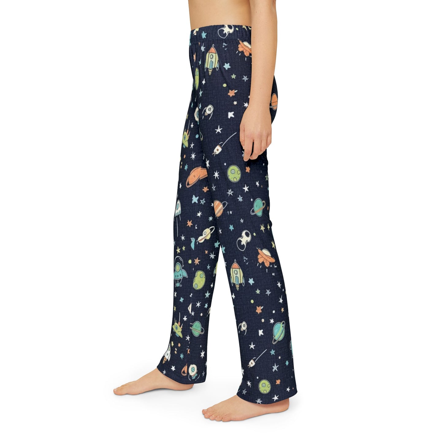 Kids Space Lounge Pants – Cute Rocket & Alien Pajama Bottoms