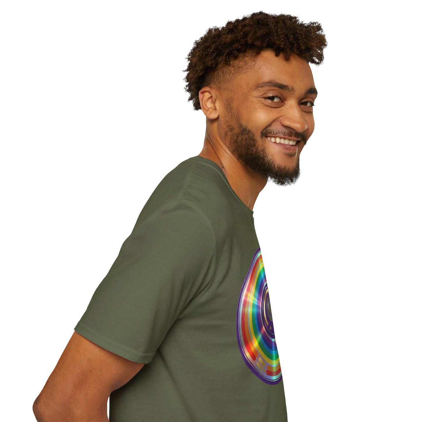 Retro Rainbow CD- Vinyl Record T-Shirt