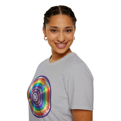Retro Rainbow CD- Vinyl Record T-Shirt