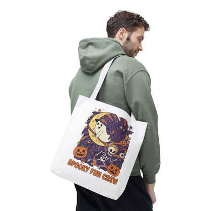 Spooky Fun Crew Halloween Tote Bag, Trick or Treat Bag, Haunted House Accessory, Fall Gift, Party Favor
