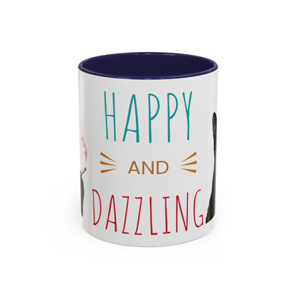 Happy and Dazzling smoking cat Cat Accent Coffee Mug — Cute Black Cat Coffee Cup (11/15oz) (free shipping)