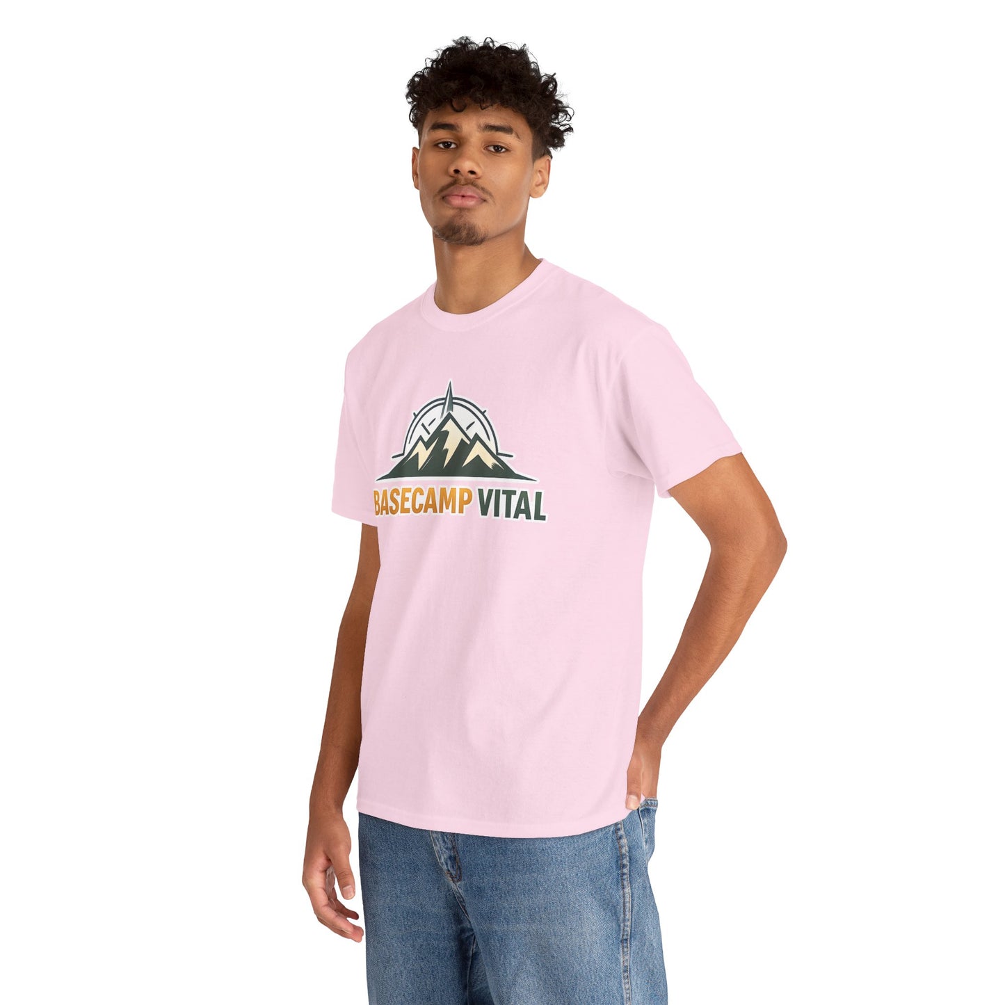 Base Camp Vital Mountain Compass Crewneck T-Shirt | Outdoor Hiking Graphic Tee | Midweight Cotton Trail Shirt (free shipping)