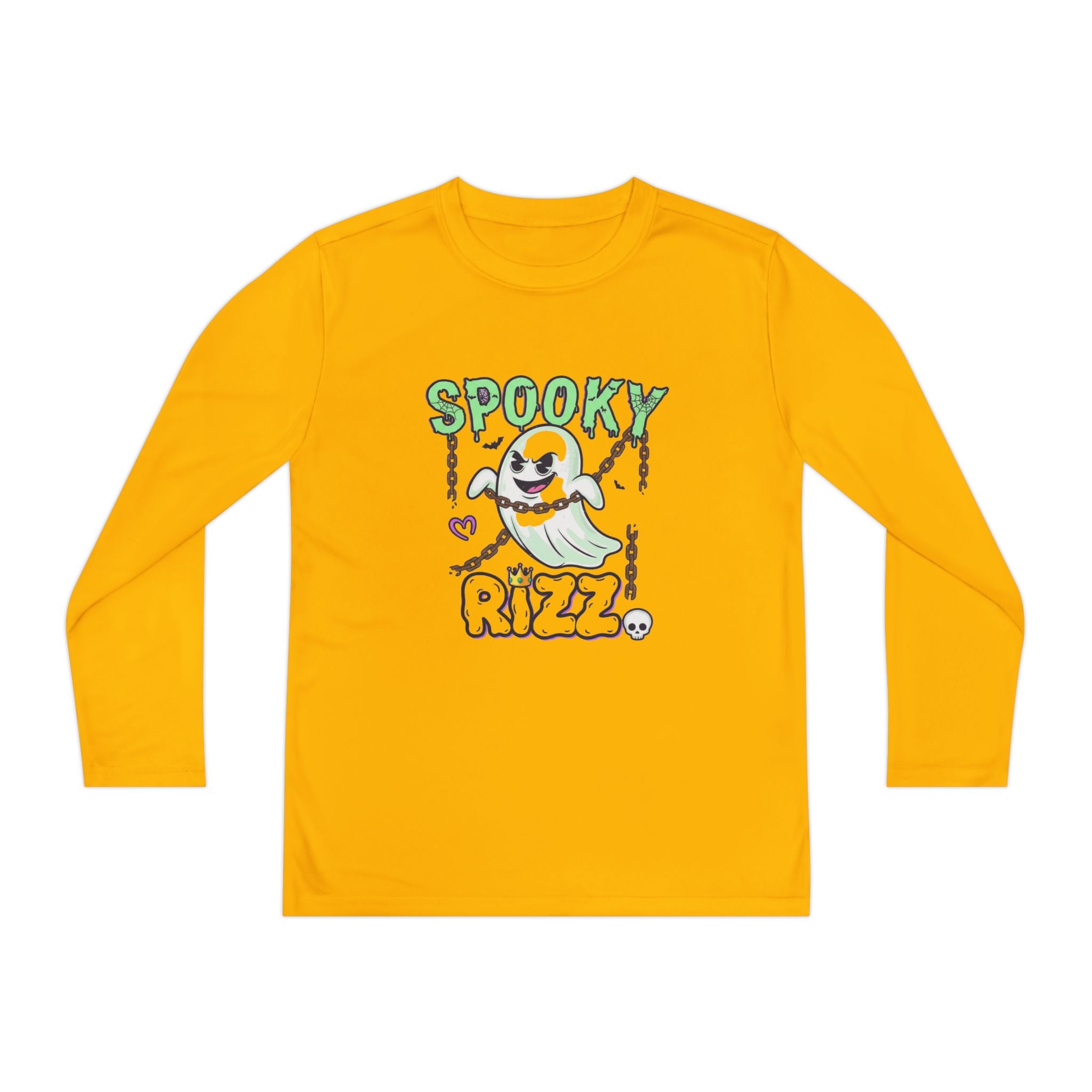 Spooky Long Sleeve Tee, Kids Ghost Shirt, Halloween Shirt, Youth Halloween Apparel, Spooky Vibes Tee, Ghostly Fun Wear